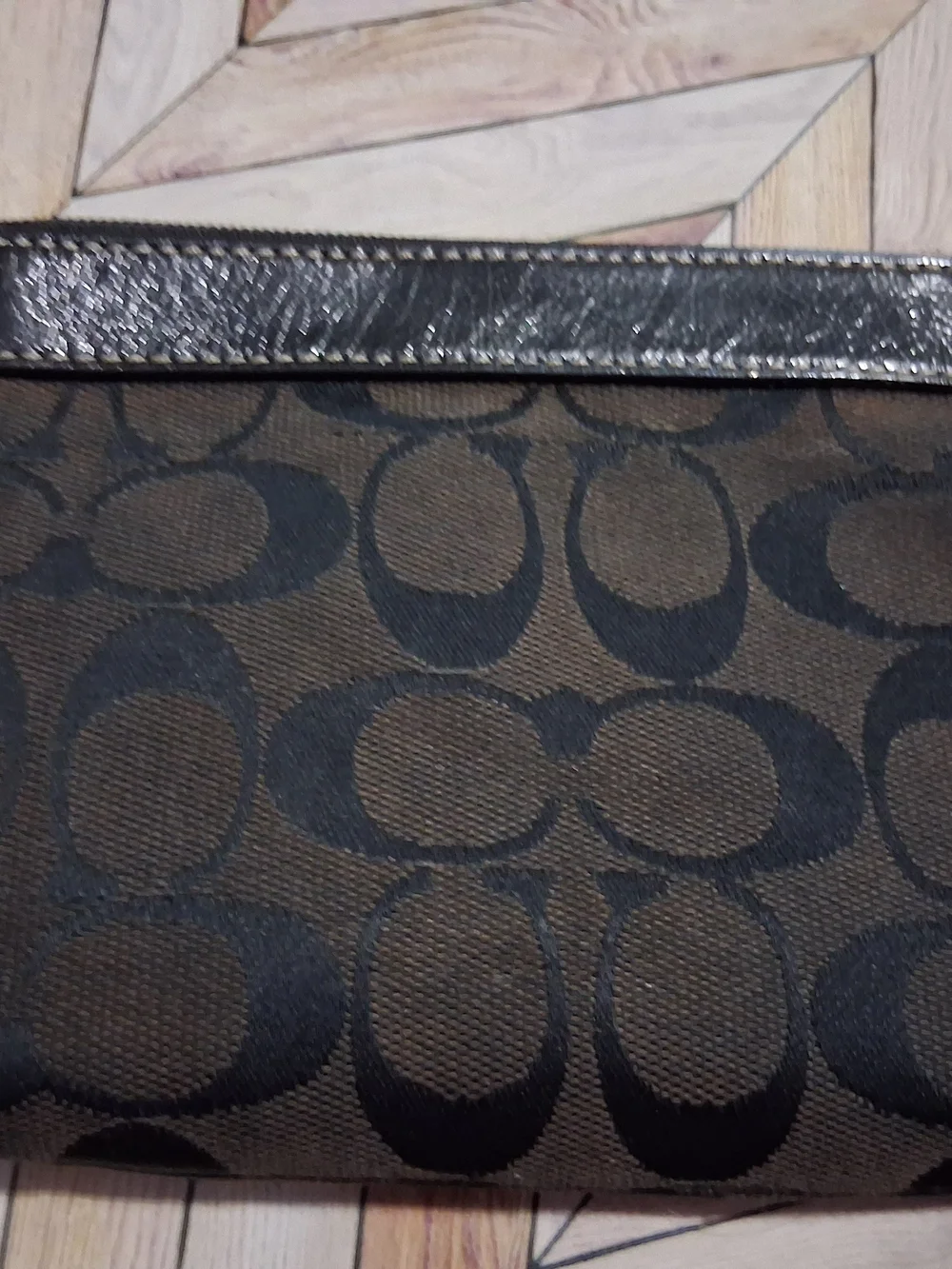 Authentic Coach Signature Jacquard Cosmetic Bag